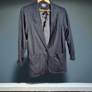 Vintage KGR Sz S Elegant Black Women's Blazer 100% Wool